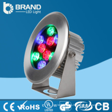 Guangzhou de acero inoxidable de alta calidad IP68 DC24V 24W DMX RGB LED luz subacuática